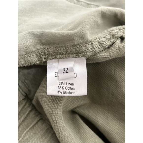 Elk Head Linen Shorts Olive Green - Picture 7 of 9